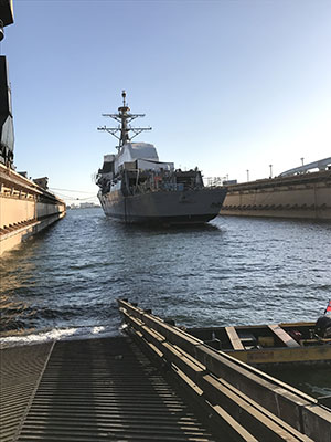 USS Shoup Undocking